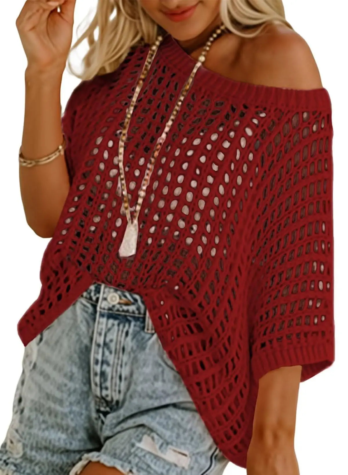 Women'S V Neck Shirt Summer Scoop Neck Short Sleeve Sweatshirt Lace Crochet Hollow Out Tops Perspective Shirts for Women 2025