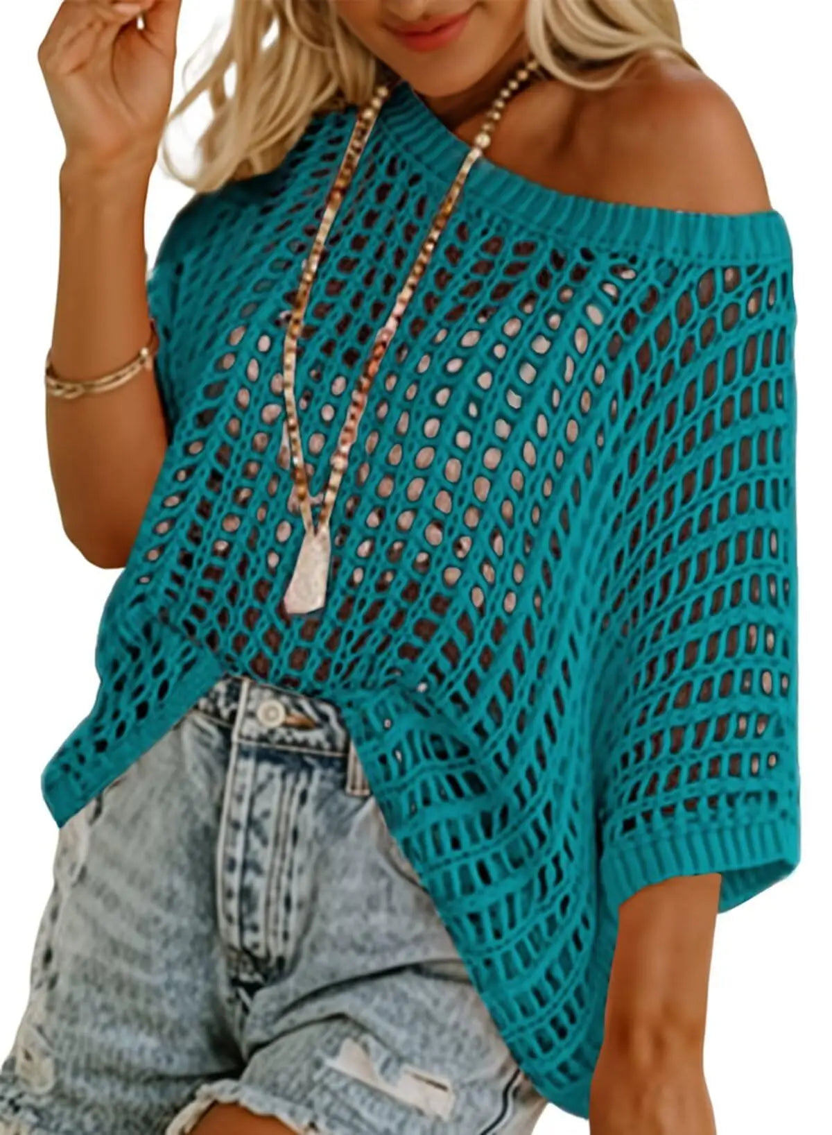 Women'S V Neck Shirt Summer Scoop Neck Short Sleeve Sweatshirt Lace Crochet Hollow Out Tops Perspective Shirts for Women 2025