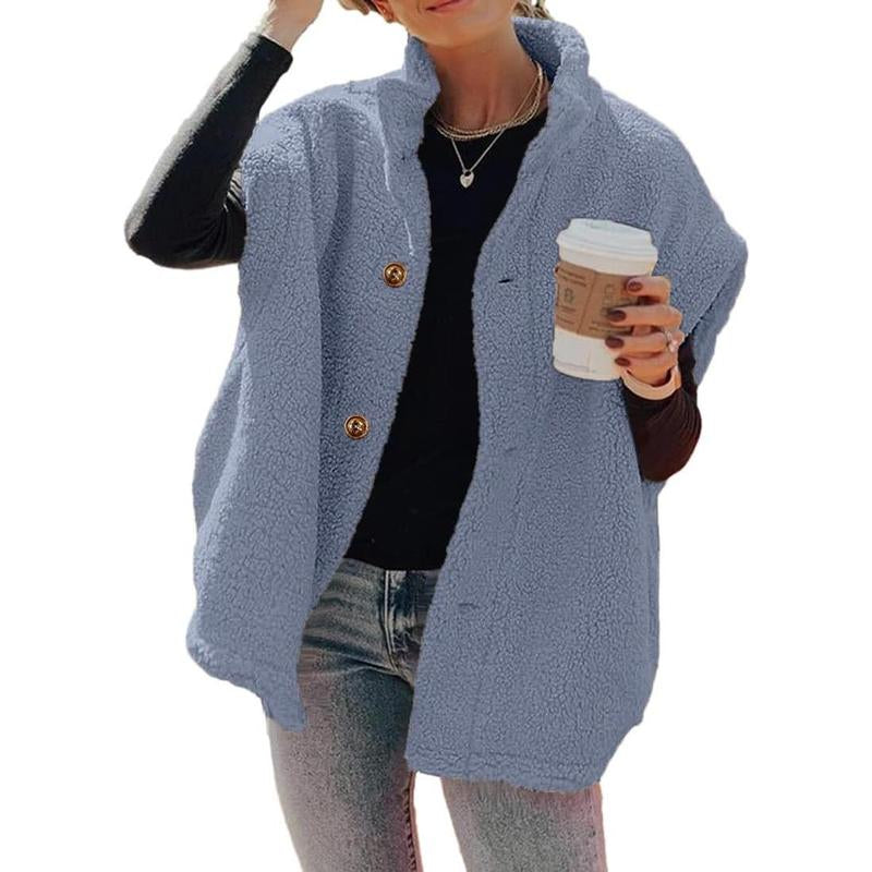 Ebifin Womens Fuzzy Fleece Vest Casual Oversized Warm Button down Sherpa Vest Jacket with Pockets