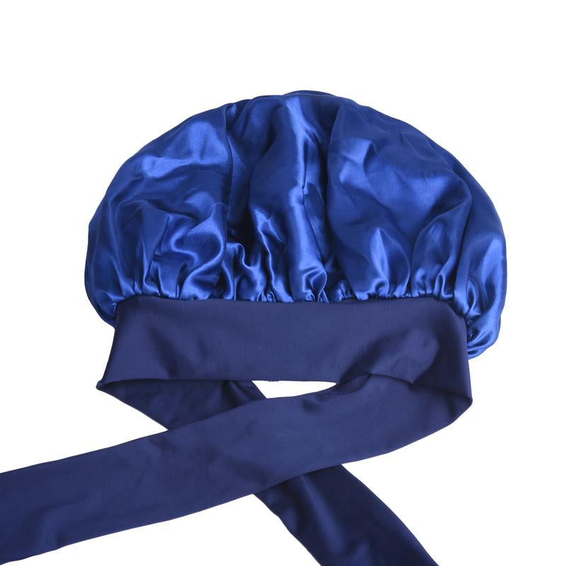 Silk Bonnet Satin Bonnet Hair Bonnet for Sleeping Double Layer Hair Bonnet with Elastic Tie Band for Women Natural Curly Hair(Pink,Black,Blue，Brown)