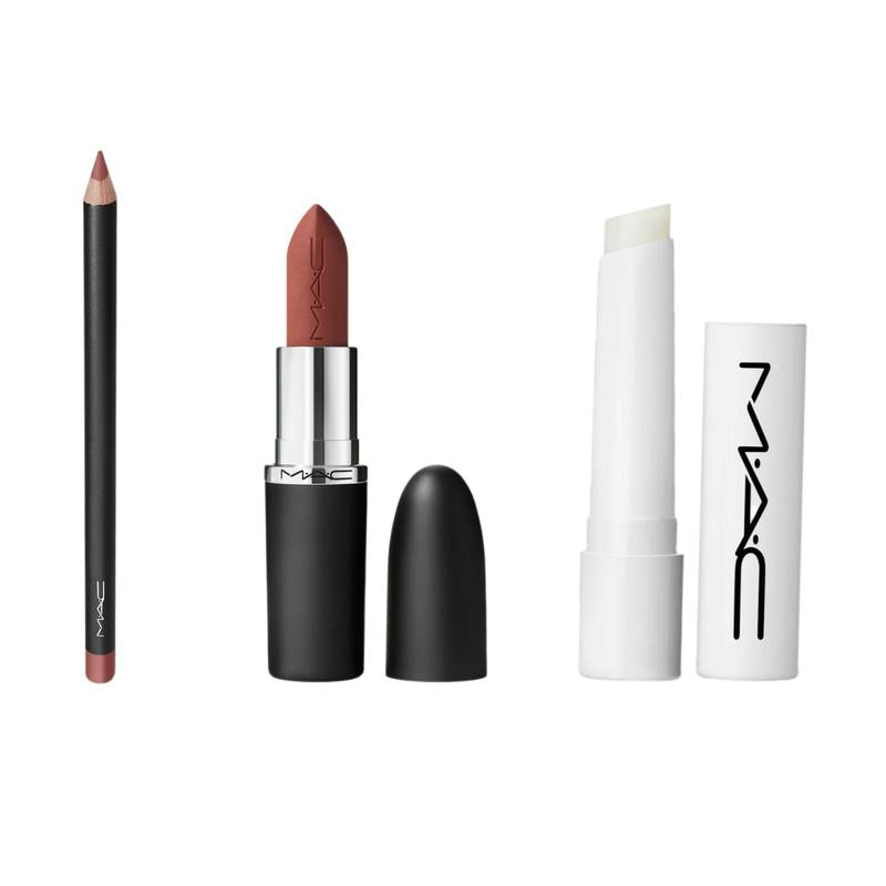 MAC Everyday Lip Trio - Lip Pencil + M·A·Cximal Silky Matte Lipstick + Squirt Plumping Gloss Stick