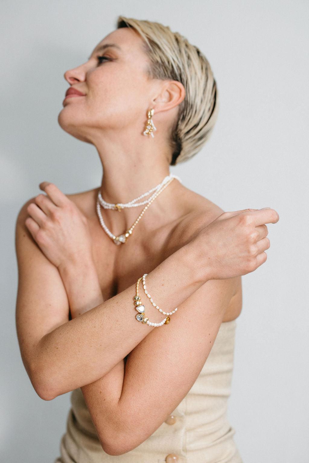 Bracelet Brune en perles de nacre