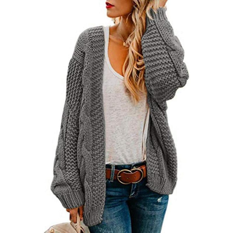 Ebifin Womens Oversized Chunky Open Front Cardigan Sweaters Cable Knit Long Sleeve Cardigans Outwear Coats