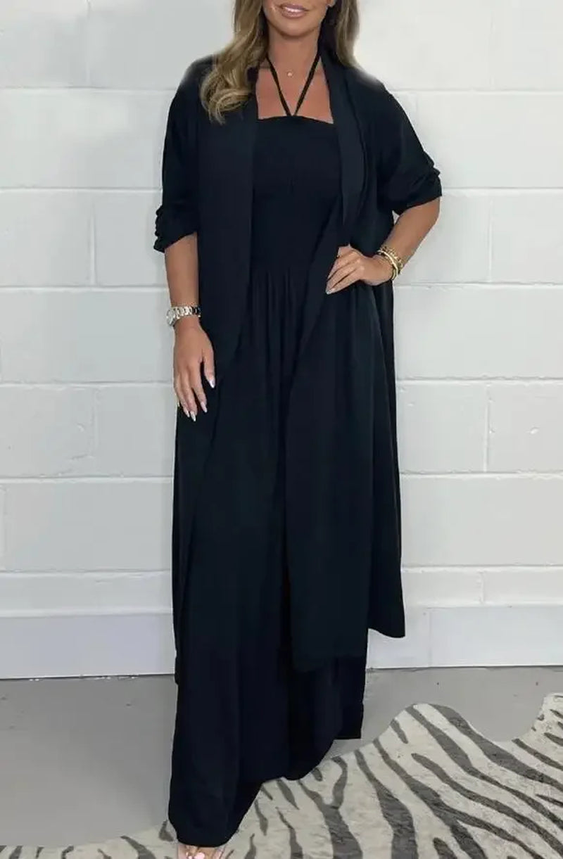 Women Commuter Jumpsuit Summer Solid Thin Outerwear Sexy Lace-Up Pleated Slim High Rise Wide Leg Pants Casual Vacation Party