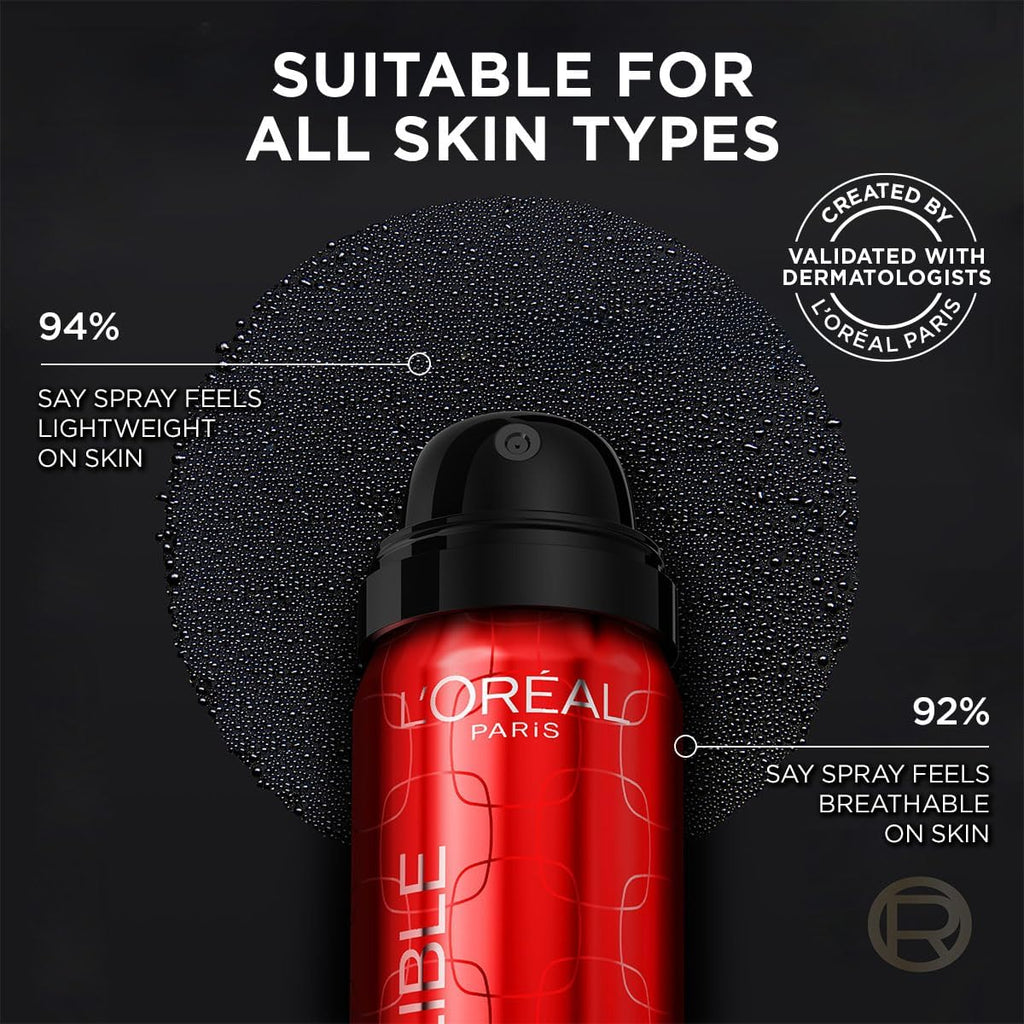 L’Oréal Paris Infallible 3-Second Makeup Setting Spray, Microfine Mist for up to 36H Wear, Lightweight, Transfer Proof, Waterproof, Dries in 3 Seconds, 75Ml