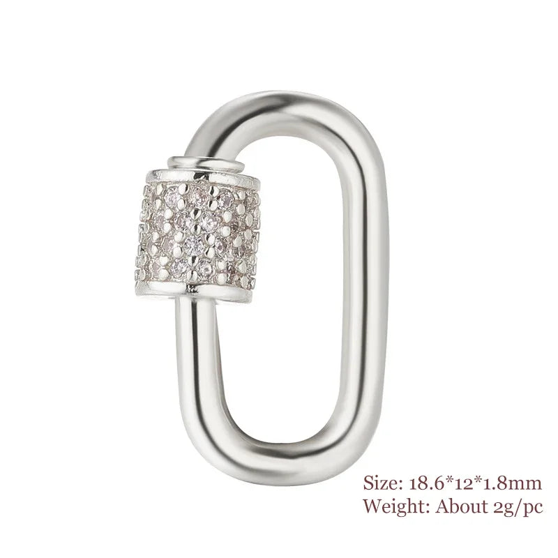 Jewelry Making Mini Clasps Jewelry Clasps Lock Carabiner Copper Connector Charm Micro Pave CZ Pendants for Jewelry Making