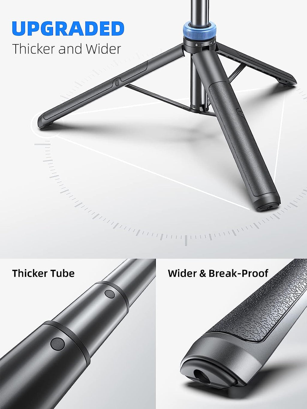 Kaiess 62" Phone Tripod & Selfie Stick, Extendable Photography Light Stand with Wireless Remote, Solidest, Portable, Lightweight, Compatible with Iphone/Android Phone