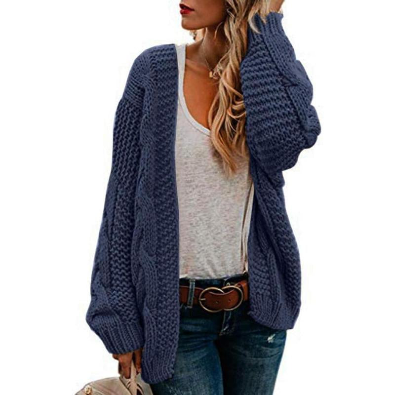 Ebifin Womens Oversized Chunky Open Front Cardigan Sweaters Cable Knit Long Sleeve Cardigans Outwear Coats