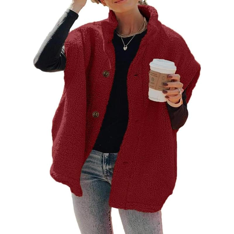 Ebifin Womens Fuzzy Fleece Vest Casual Oversized Warm Button down Sherpa Vest Jacket with Pockets