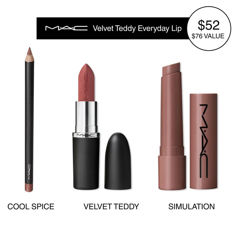 MAC Everyday Lip Trio - Lip Pencil + M·A·Cximal Silky Matte Lipstick + Squirt Plumping Gloss Stick
