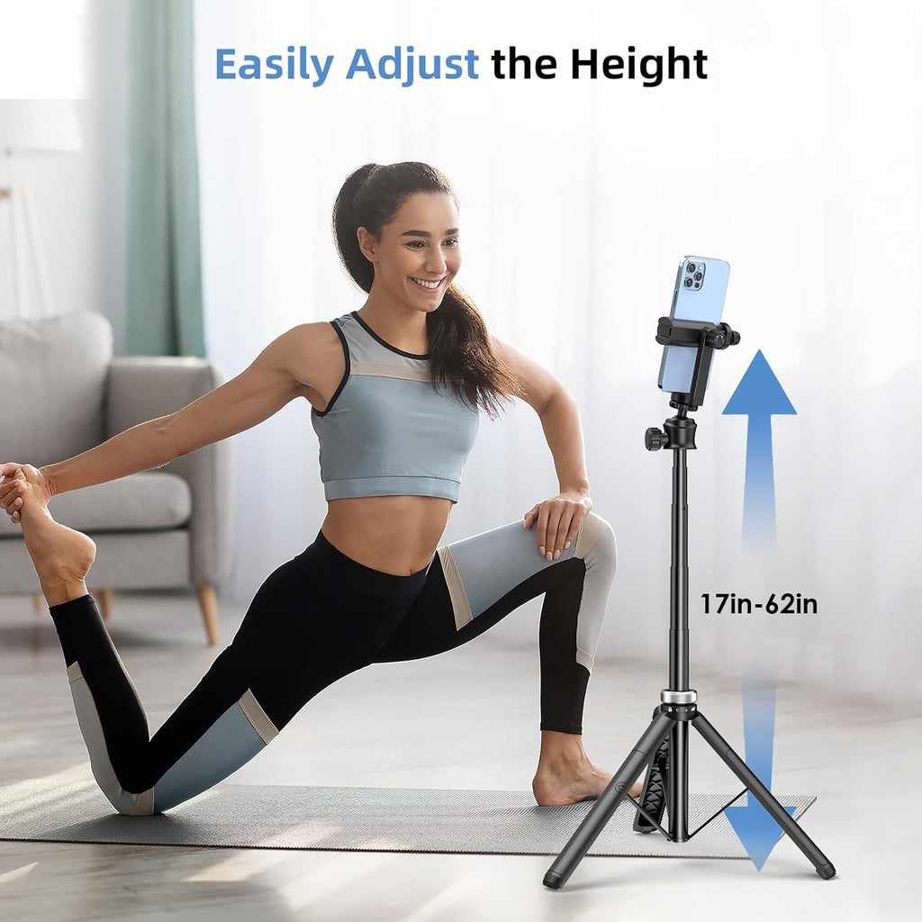 62" Phone Tripod - MIIASI Selfie Stick Tripod with Remote for Video Recording, Iphone 14/13/12 Pro Max/Android