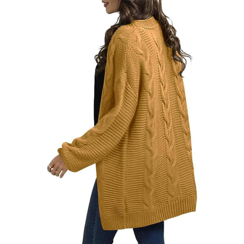 Ebifin Womens Oversized Chunky Open Front Cardigan Sweaters Cable Knit Long Sleeve Cardigans Outwear Coats
