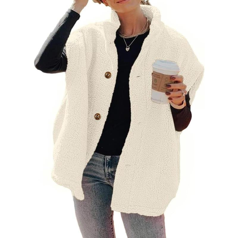 Ebifin Womens Fuzzy Fleece Vest Casual Oversized Warm Button down Sherpa Vest Jacket with Pockets