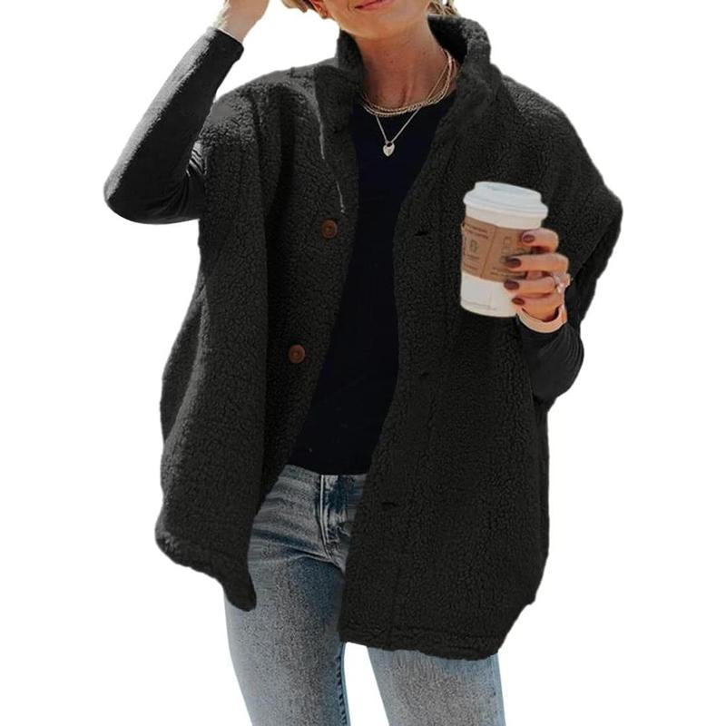 Ebifin Womens Fuzzy Fleece Vest Casual Oversized Warm Button down Sherpa Vest Jacket with Pockets