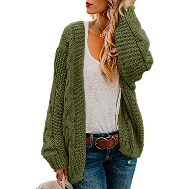 Ebifin Womens Oversized Chunky Open Front Cardigan Sweaters Cable Knit Long Sleeve Cardigans Outwear Coats