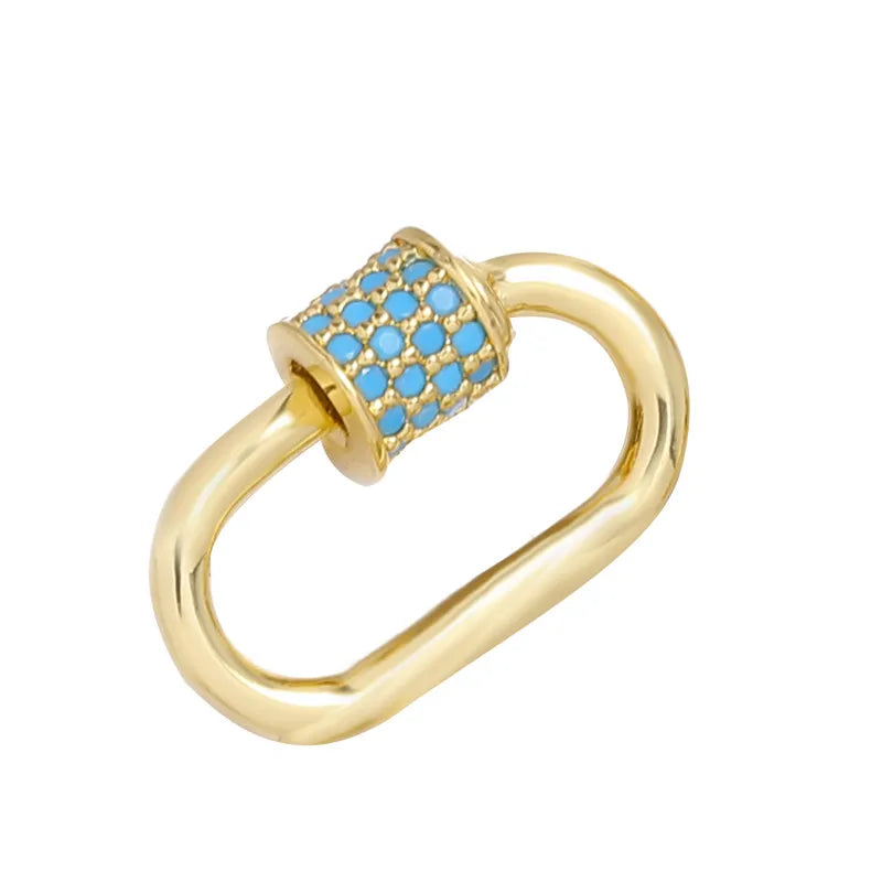 Jewelry Making Mini Clasps Jewelry Clasps Lock Carabiner Copper Connector Charm Micro Pave CZ Pendants for Jewelry Making