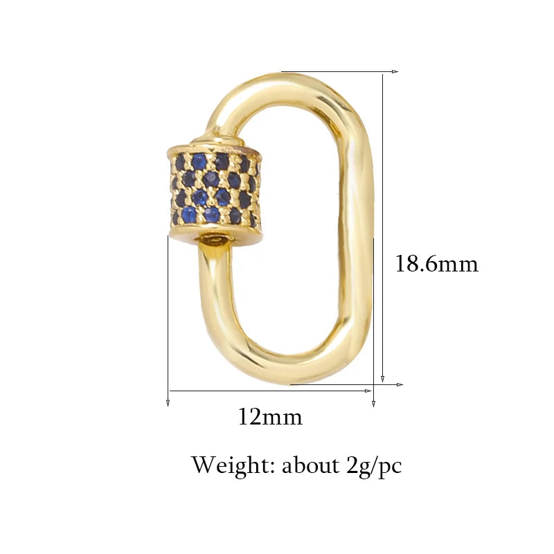 Jewelry Making Mini Clasps Jewelry Clasps Lock Carabiner Copper Connector Charm Micro Pave CZ Pendants for Jewelry Making