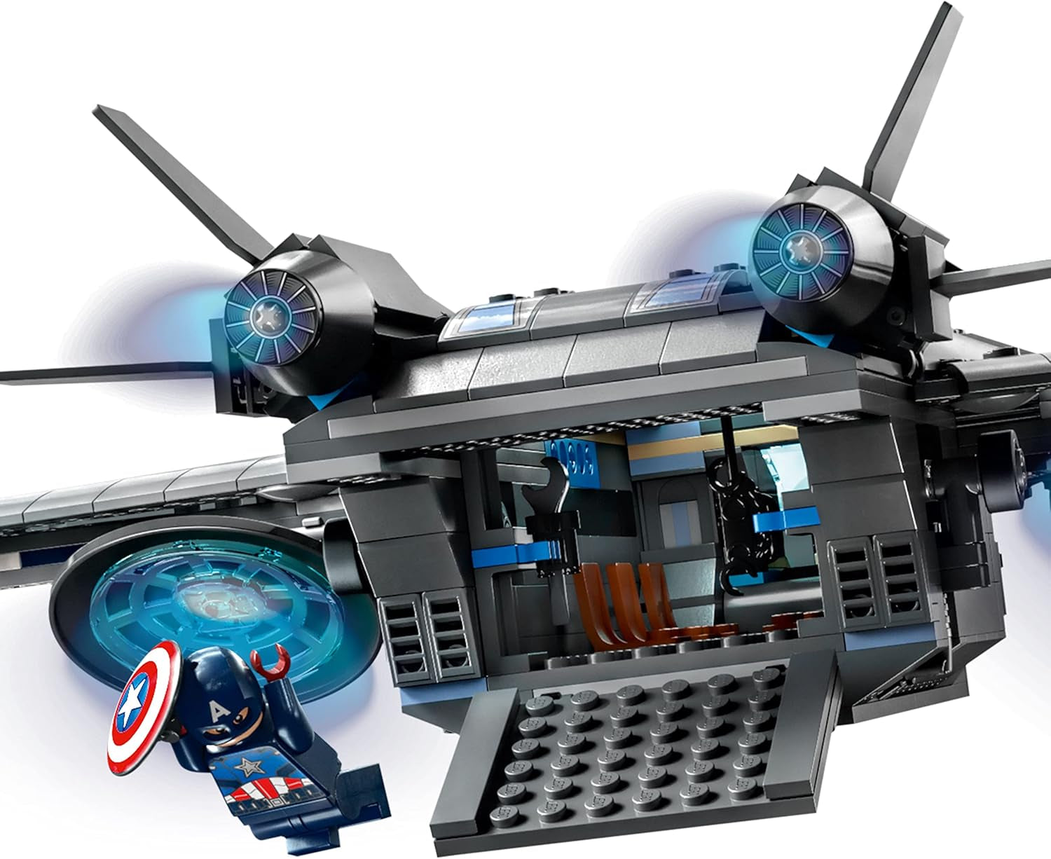 LEGO Marvel the Avengers Quinjet 76248, Spaceship Building Toy Set with Thor, Iron Man, Black Widow, Loki and Captain America Minifigures, Infinity Saga